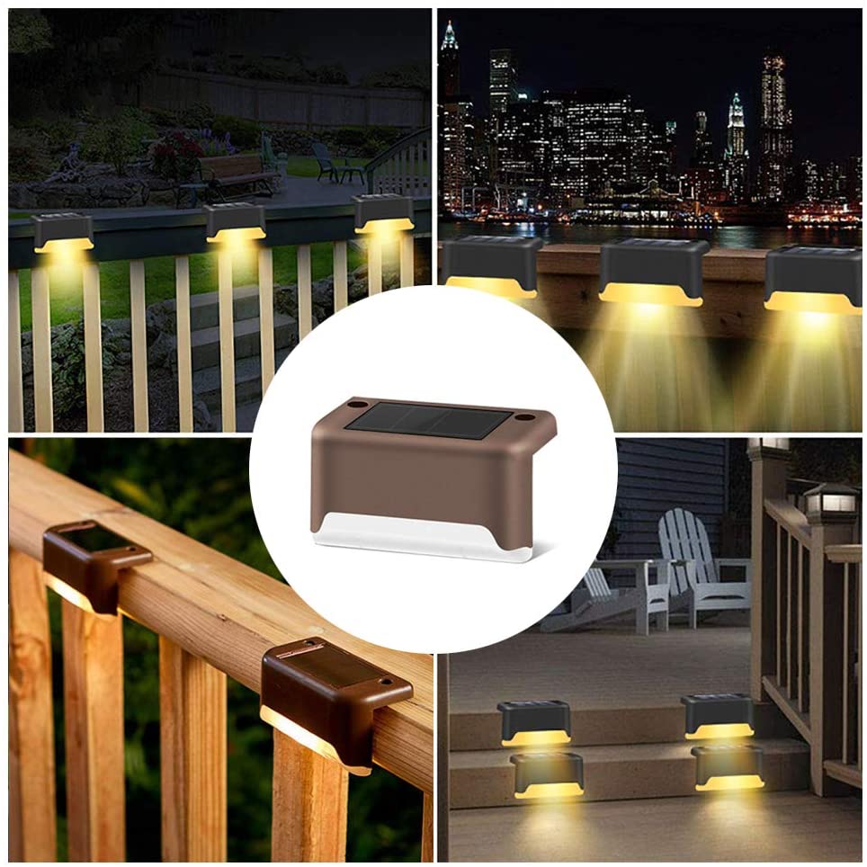 Lot de 8 Lampes LED solaires pour escaliers