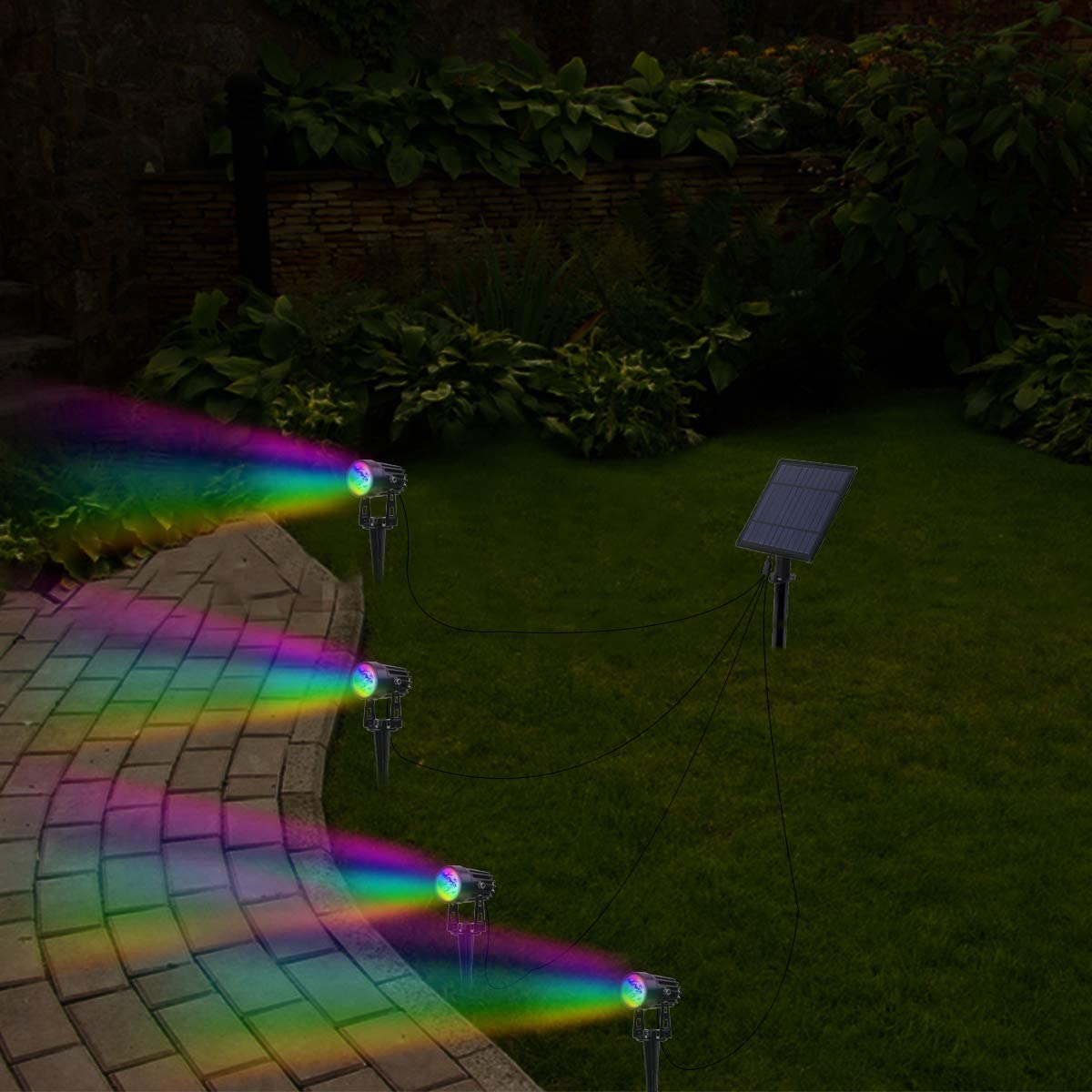 3x pojecteur solaire multicolore - SOLARIS RS1