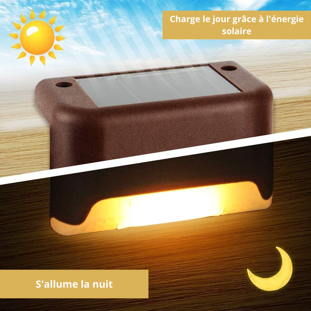 Lot de 8 Lampes LED solaires pour escaliers
