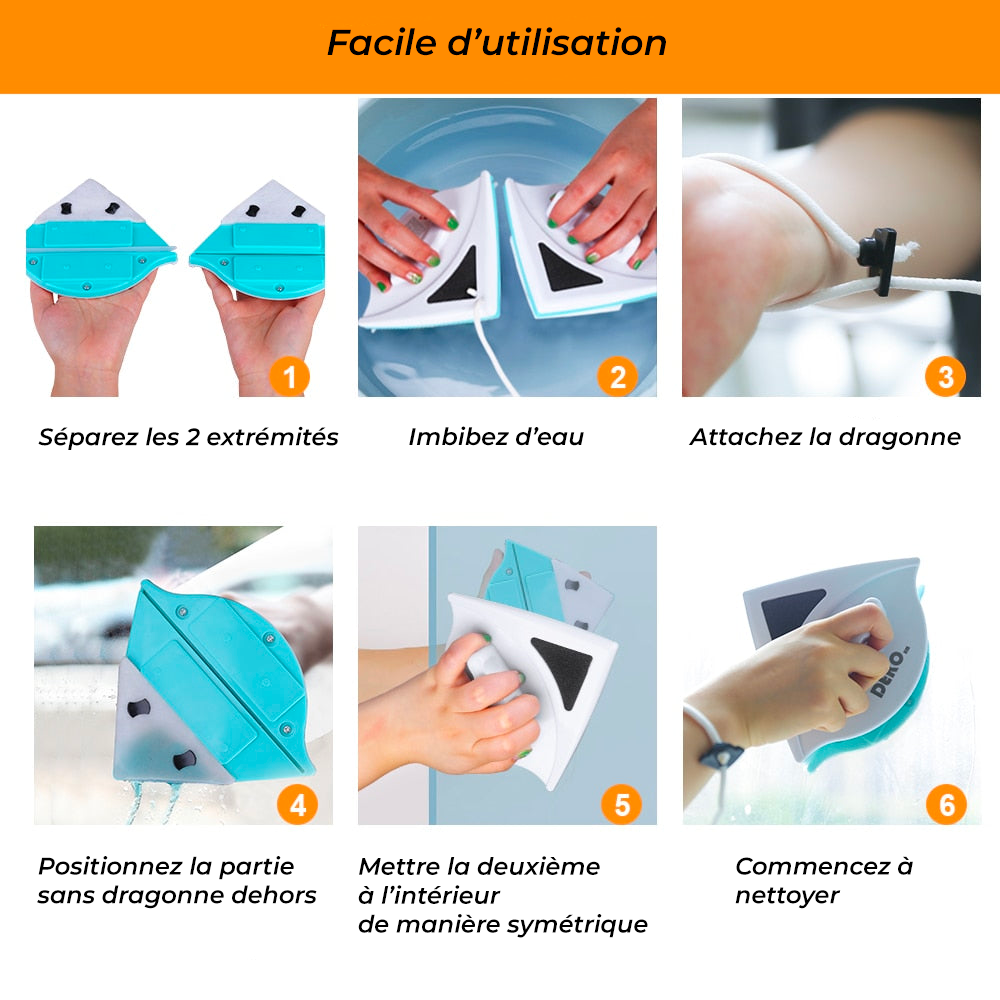 Nettoyeur de vitre magnétique