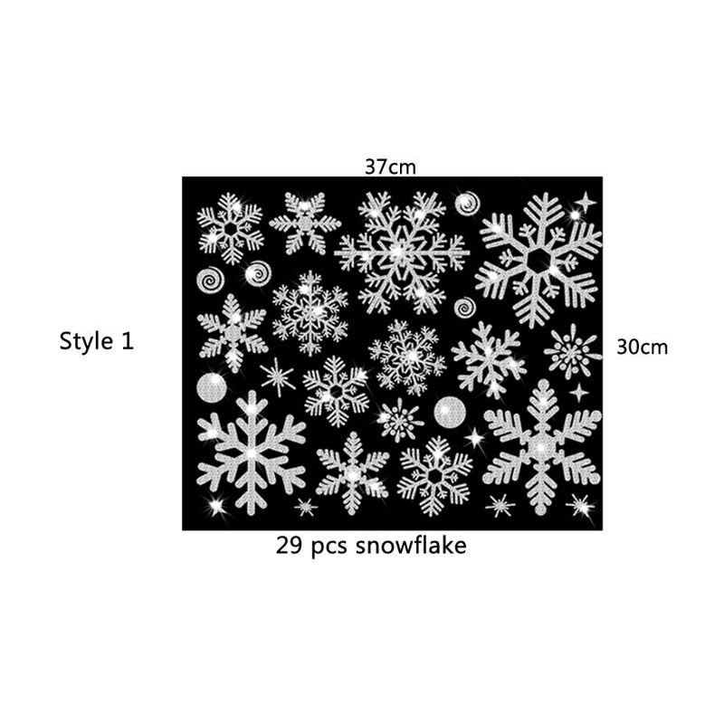 Lot de 2 assortiments d'autocollants flocon de neige de Noël