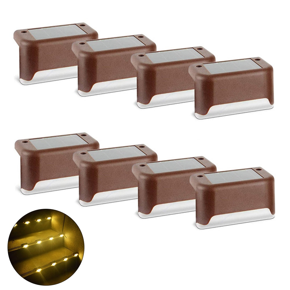 Lot de 8 Lampes LED solaires pour escaliers