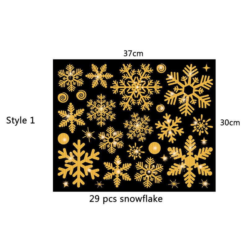 Lot de 2 assortiments d'autocollants flocon de neige de Noël
