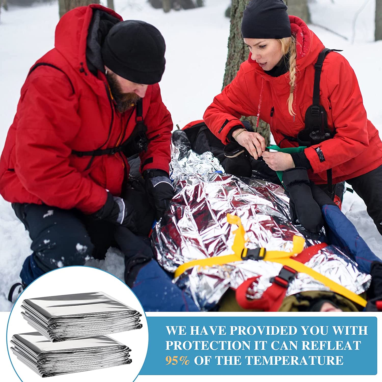 Couverture de survie d'urgence - thermique et imperméable