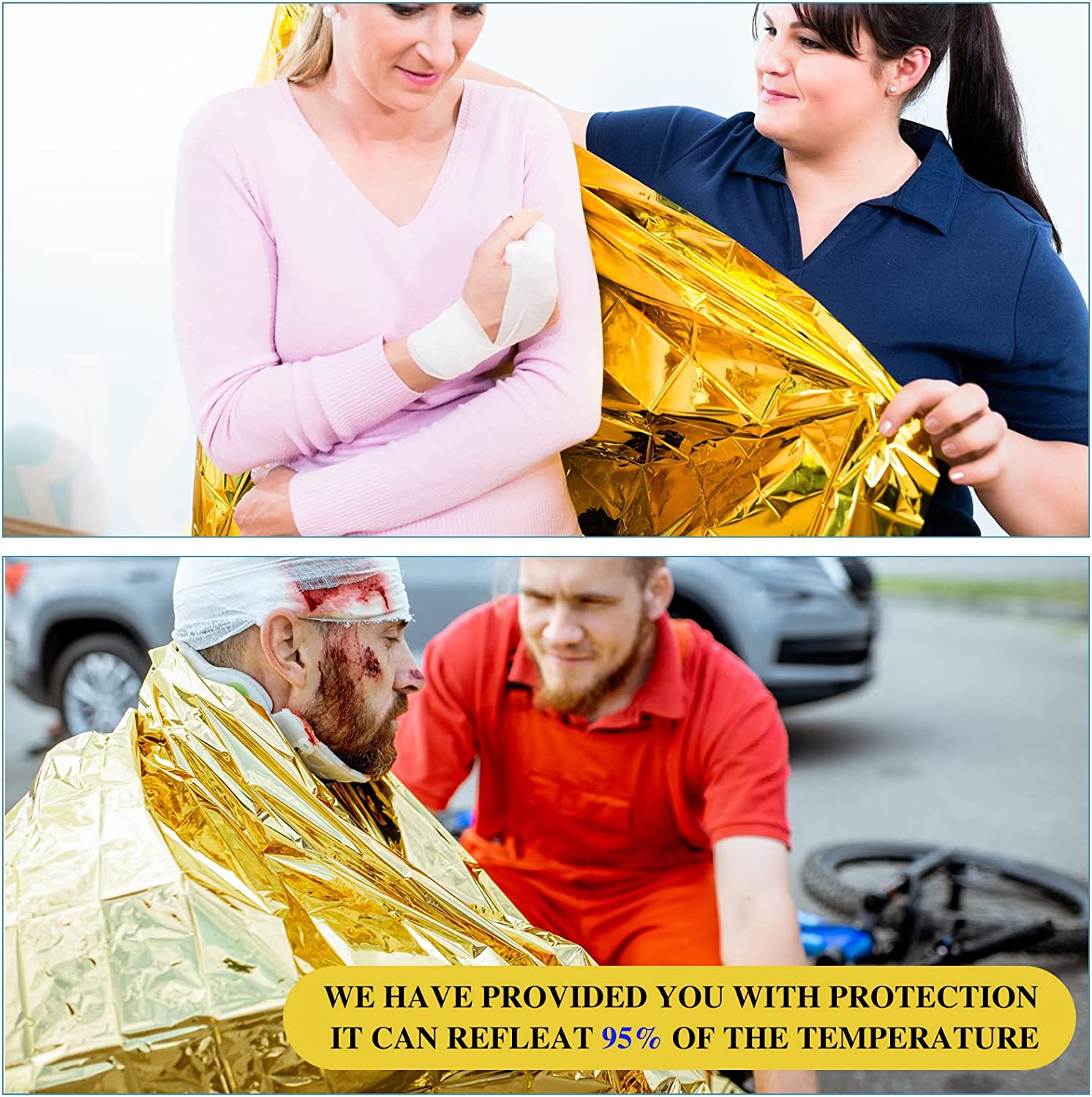 Couverture de survie d'urgence - thermique et imperméable