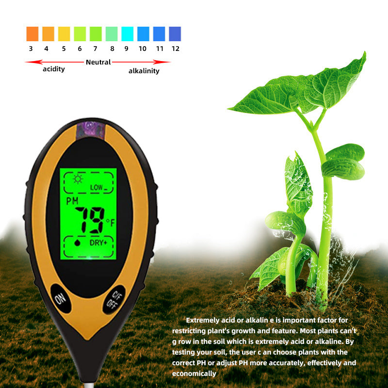 Capteur 3-en-1 Jardin, pH, Luminosité et Humidité