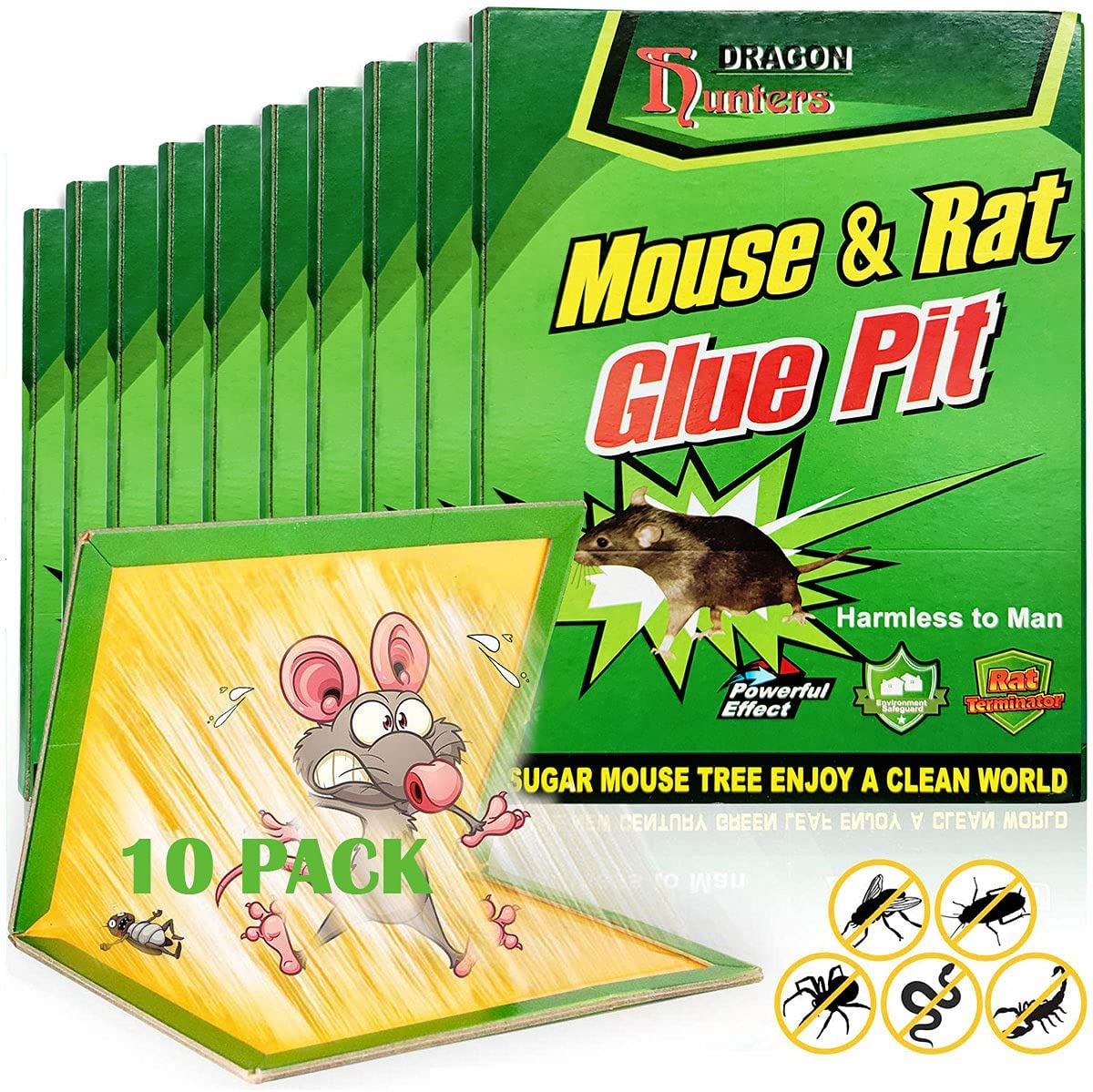 Lot de 10 Pièges à Colle Anti Rongeurs