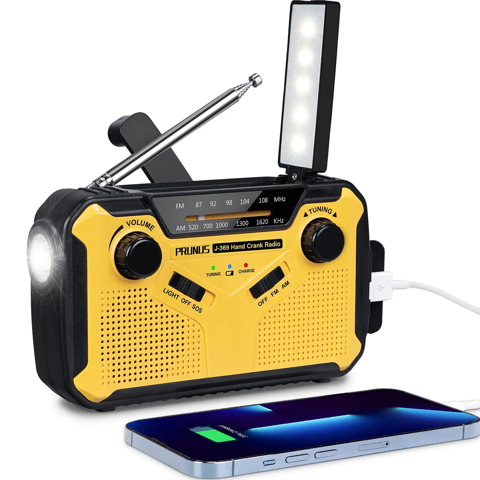 Radio D’urgence Multi-fonctions AM/FM Solaire avec Manivelle