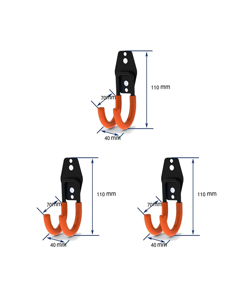 Lot de 2 Crochets Muraux Ultra-Résistants pour Garage + 1 OFFERT