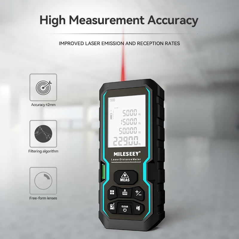 Mètre Laser Haute Précision 60M Étanche IP54 Multi-Fonctions