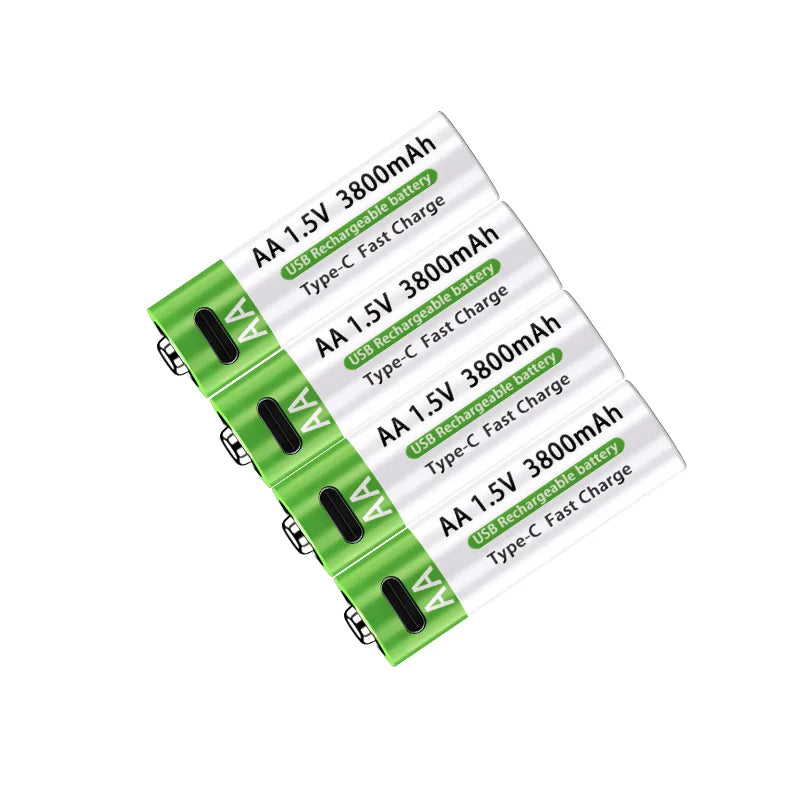 4 Piles Rechargeables USB AA 1.5V – 3800mAh