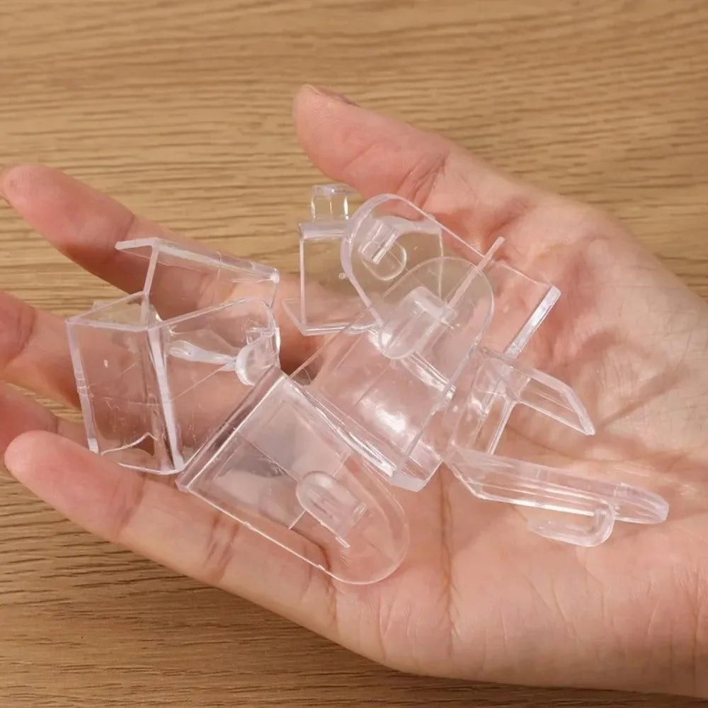 Lot de 30 Crochets Transparents à Clip pour tiroirs, portes...