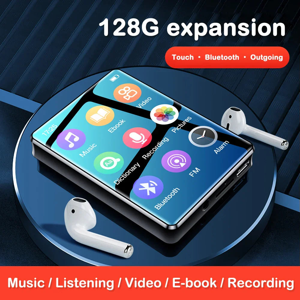 Mini reproductor de MP3 Pantalla táctil de 2,4 pulgadas Bluetooth - Radio FM y Dictáfono integrados