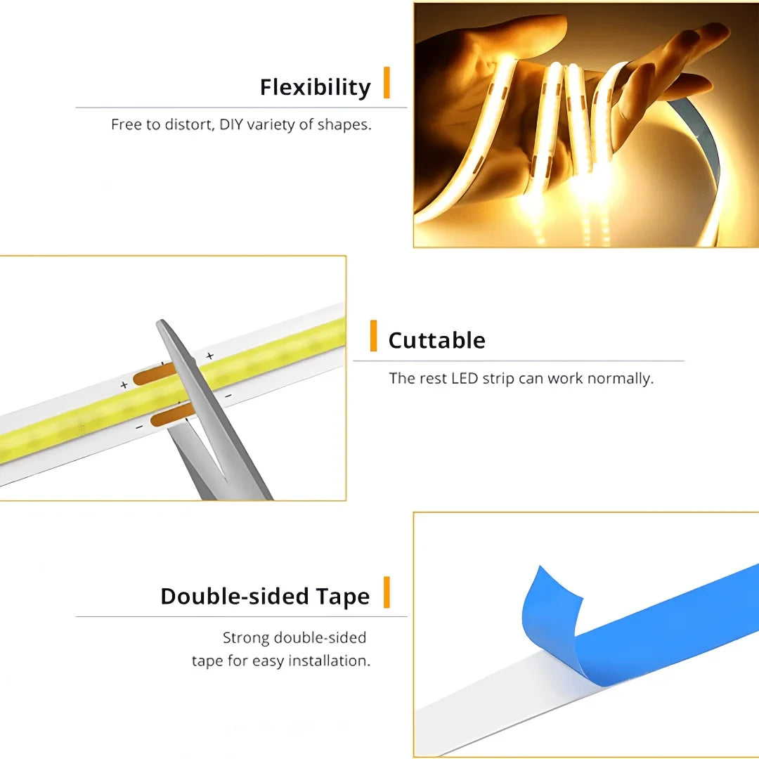 Bande LED USB Tactile à Intensité Réglable