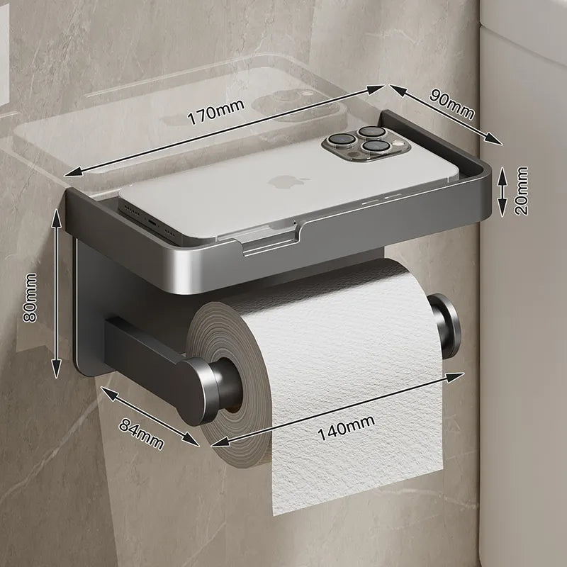 Porte-Papier Toilette avec Etagère de Rangement Intégrée