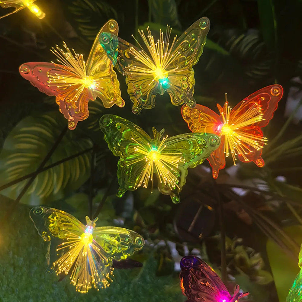 Lampe LED Solaire à Papillons à 6 Branches