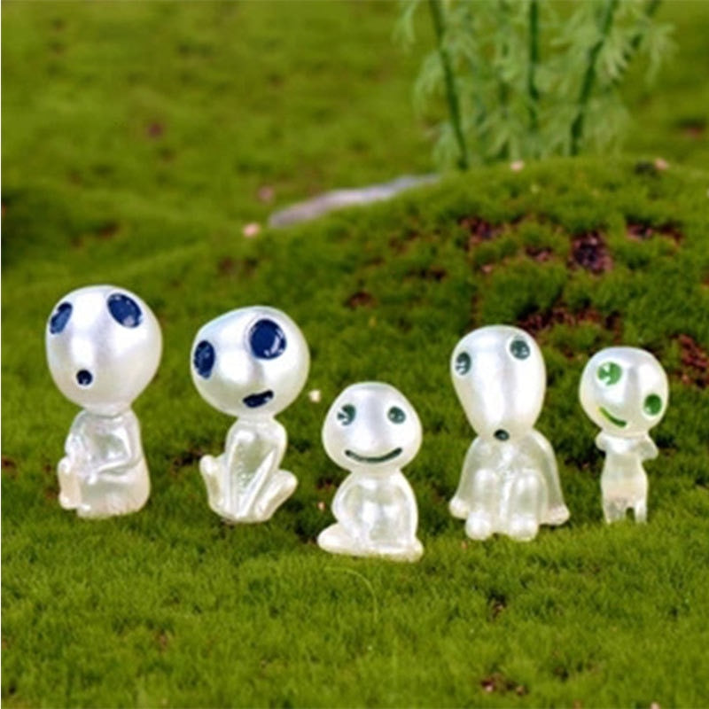 10 pcs Mini statue de jardin lumineuse
