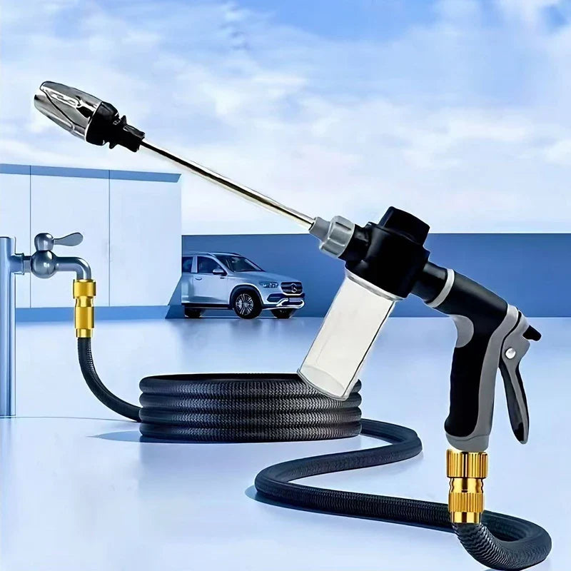 Pistolet d'arrosage de jardin à haute pression à longue tige et réservoir