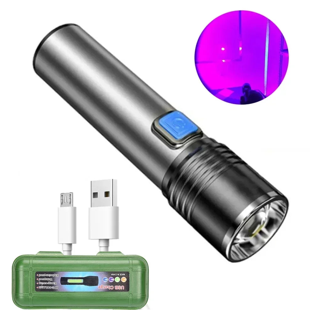 Lampe Torche UV Rechargeable 3 Modes & USB
