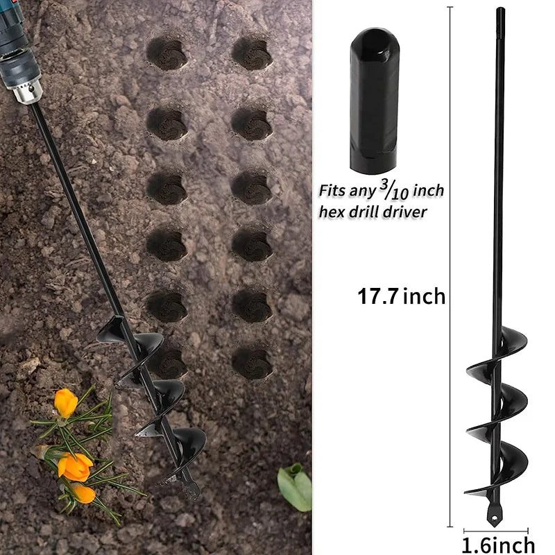 Tarière Spirale pour perceuse - Plantation & Jardin en Terre