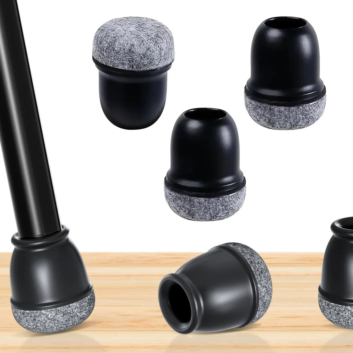 8x Protège-Pieds de Chaise en Silicone Anti-Rayures & Anti-Bruit