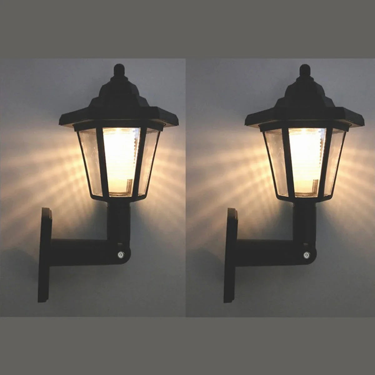 2x Appliques Murales Solaires LED Style Rétro
