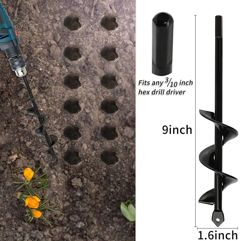 Tarière Spirale pour perceuse - Plantation & Jardin en Terre