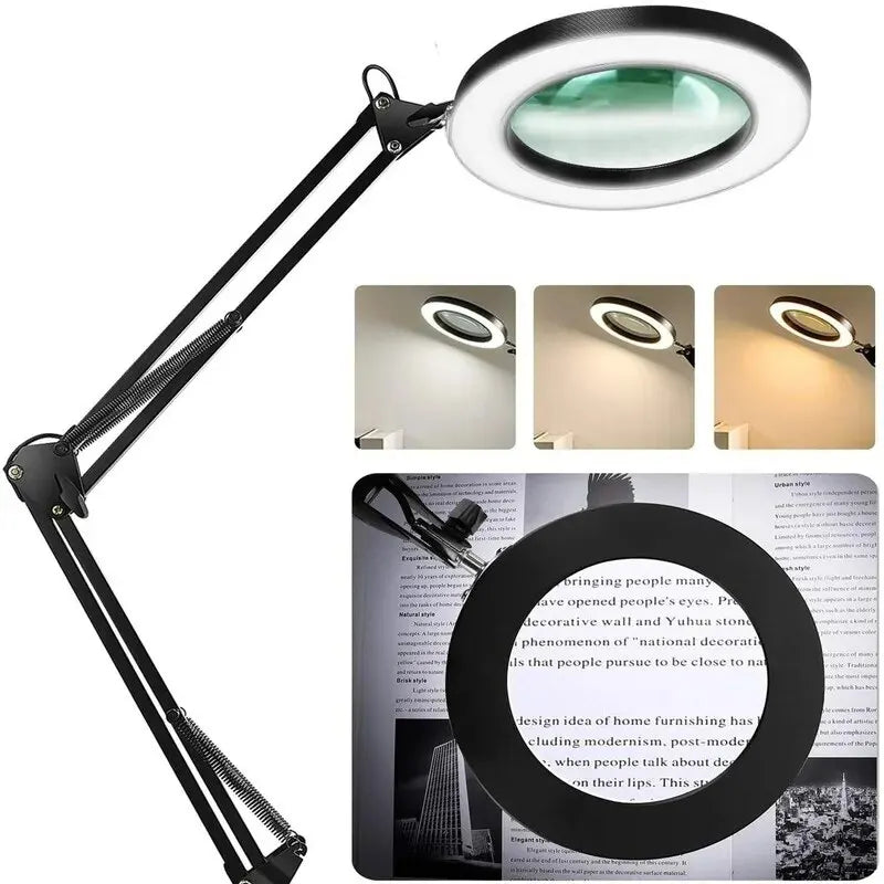 Loupe Grossissante 10X à LED USB & Pince-Étau