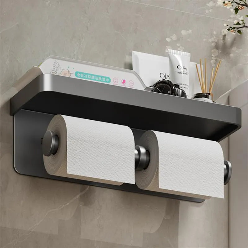 Porte-Papier Toilette avec Etagère de Rangement Intégrée