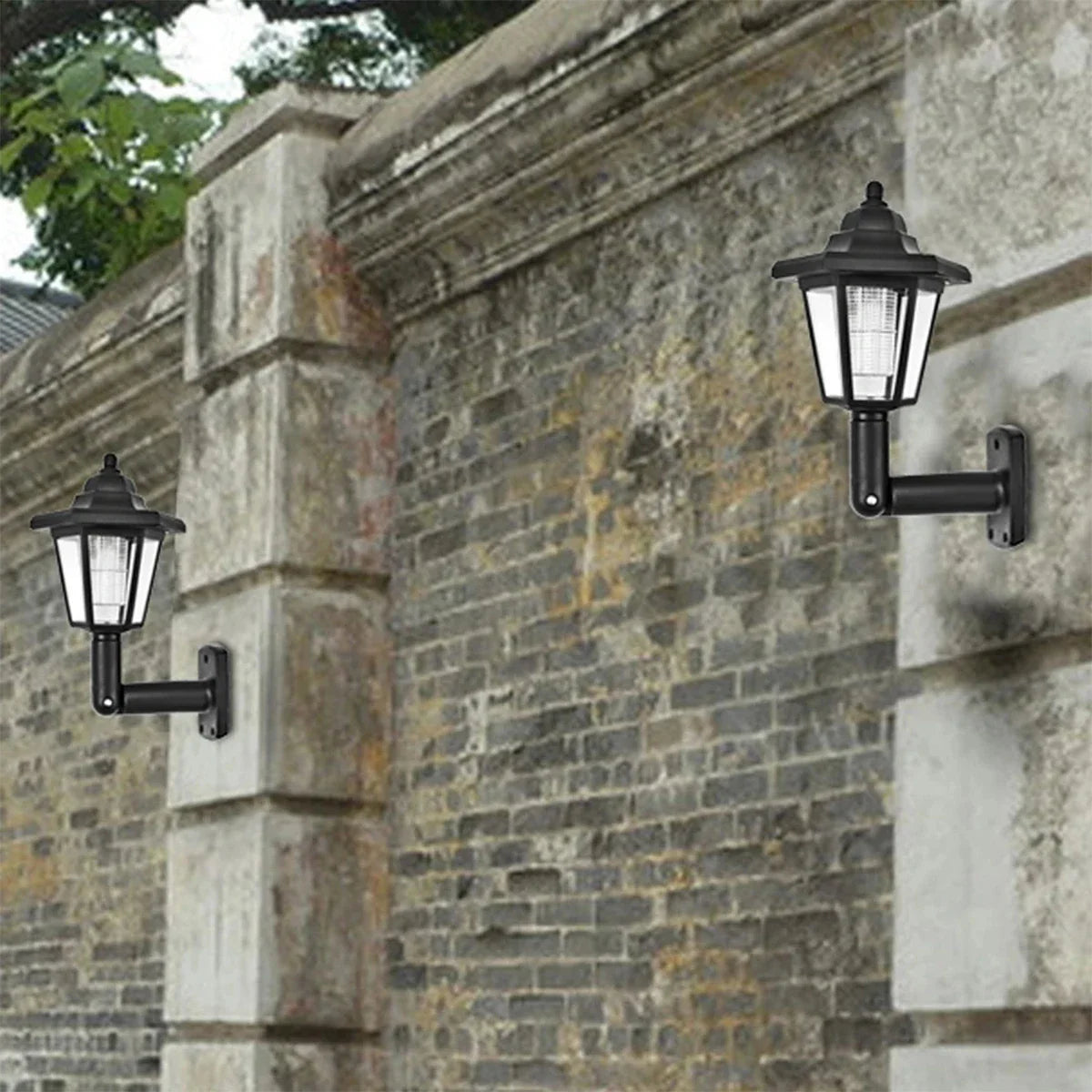 2x Appliques Murales Solaires LED Style Rétro
