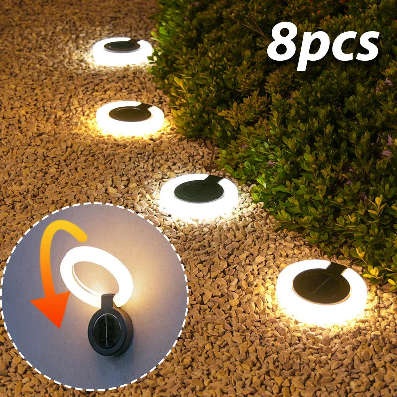4x Spots Solaires avec Ring Light Ajustable
