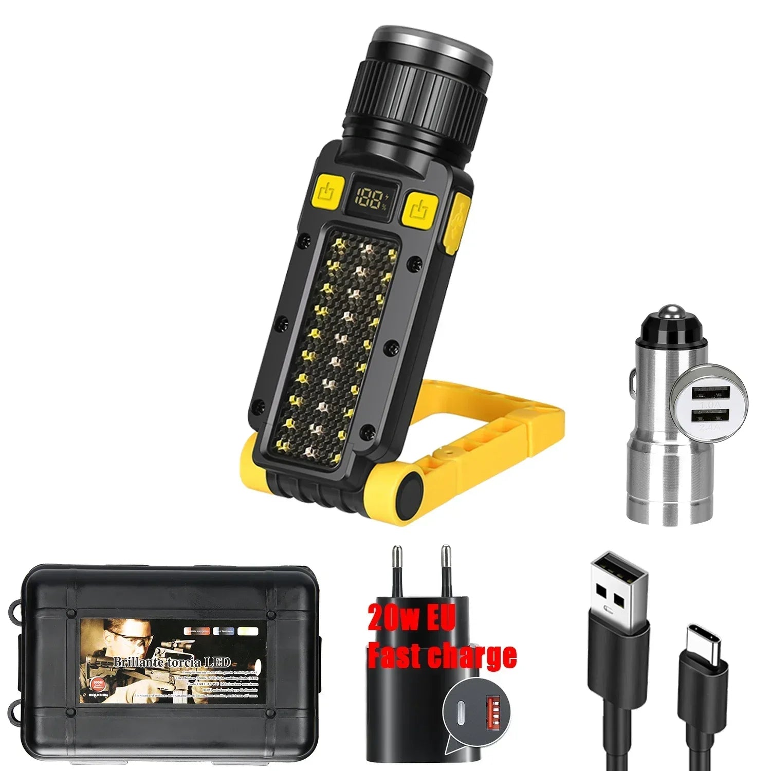 Mini Torche Multifonction Puissante COB USB – Powerbank Intégrée