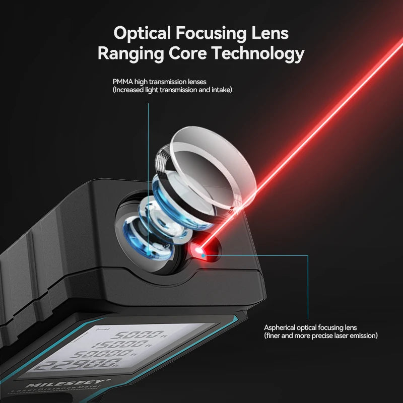 Mètre Laser Haute Précision 60M Étanche IP54 Multi-Fonctions
