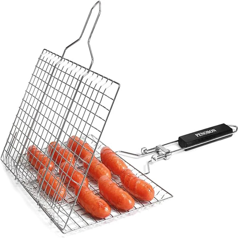 Panier BBQ Inox Anti-Chute pour Cuisson Uniforme