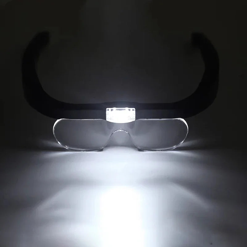 Lunettes Loupe 4 EN 1 avec Lumière LED Rechargeable USB - 1.5X 2.5X 3.5X 5.0X
