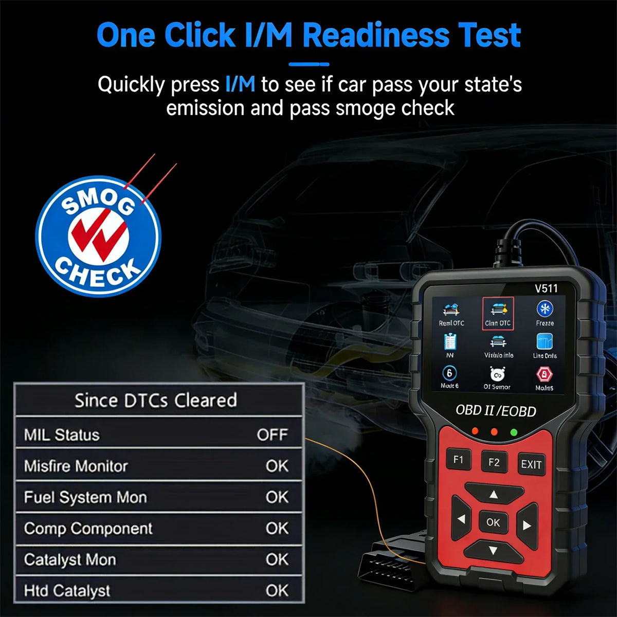 Outil Diagnostic Auto OBD2 V511 – Lecteur de Codes Moteur, Testeur de Batterie & Données en Temps Réel