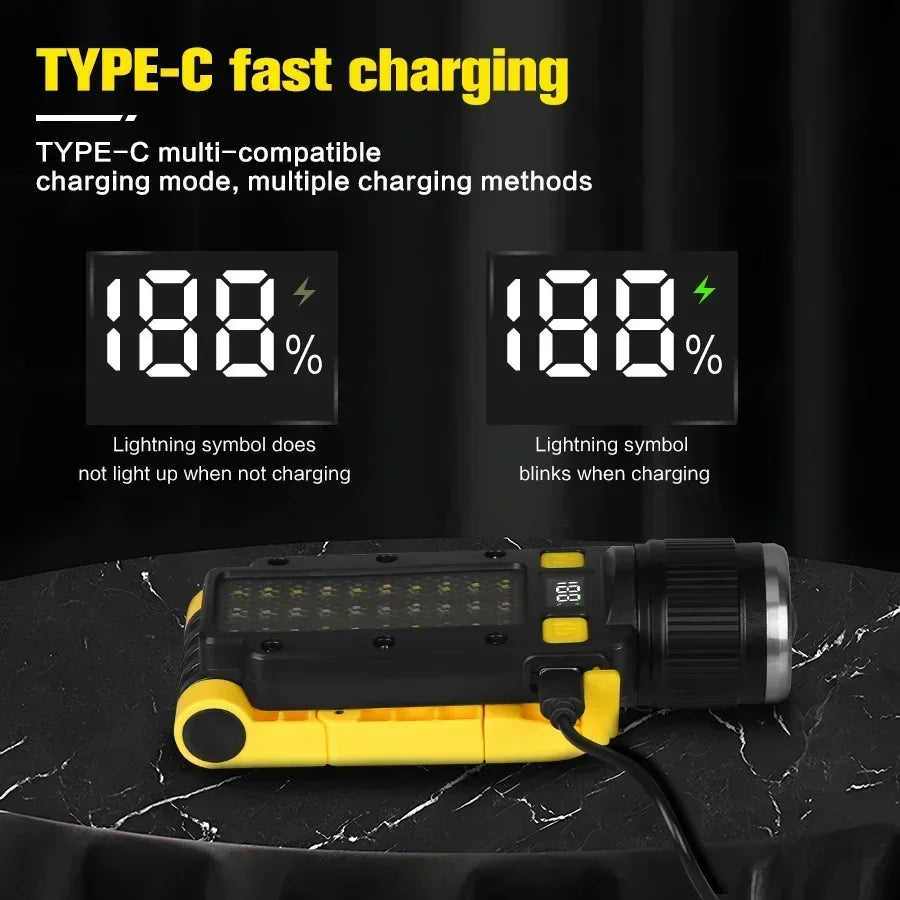Mini Torche Multifonction Puissante COB USB – Powerbank Intégrée