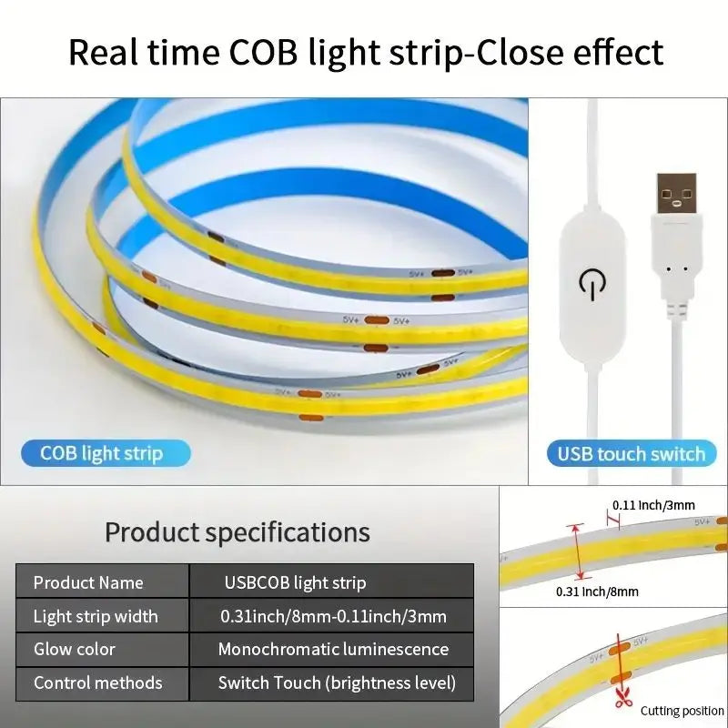 Bande Lumineuse LED Tactile USB - 3M