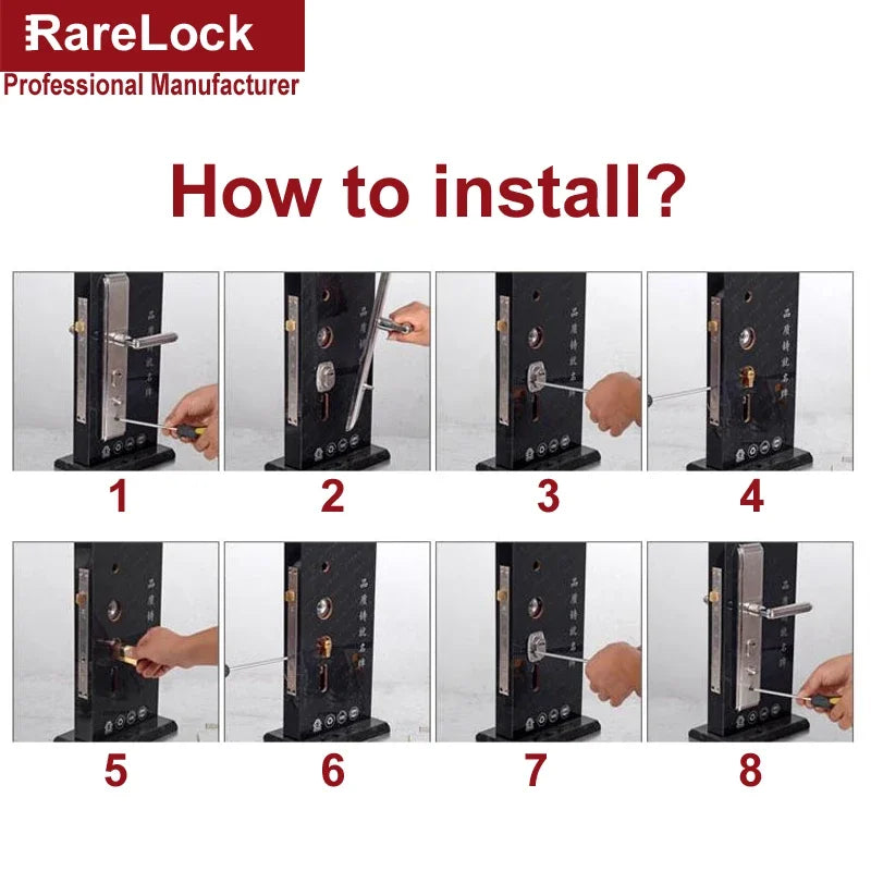 Serrure de Porte Cylindre 10 Tailles & 7 Clés