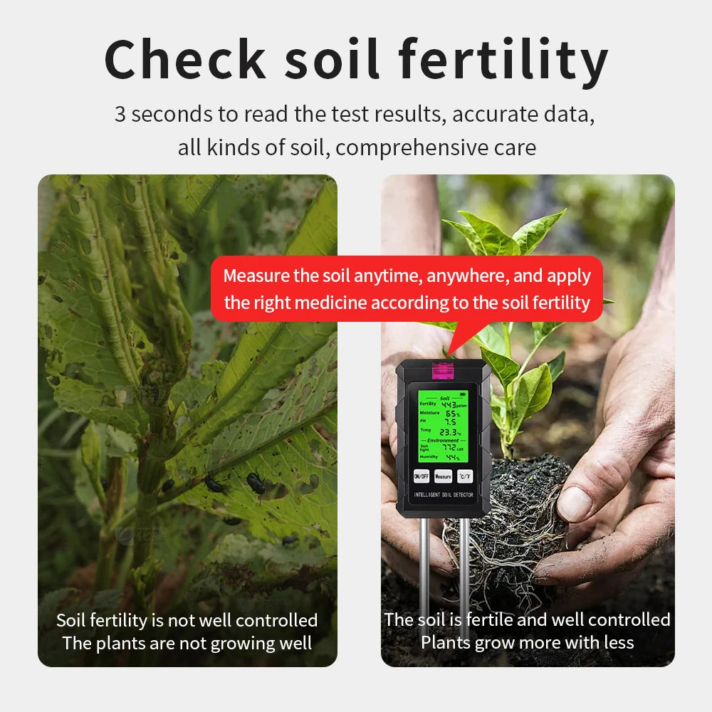 Sonde Électronique Fertilité et Conditions du Sol 6 en 1