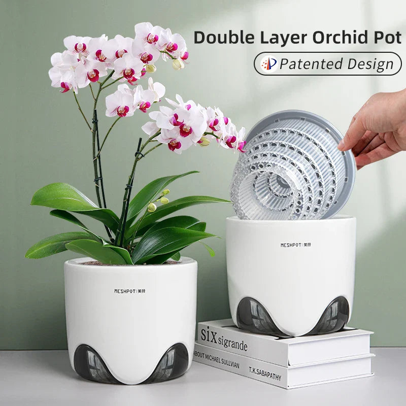 Double Pot Irrigateur pour Orchidée