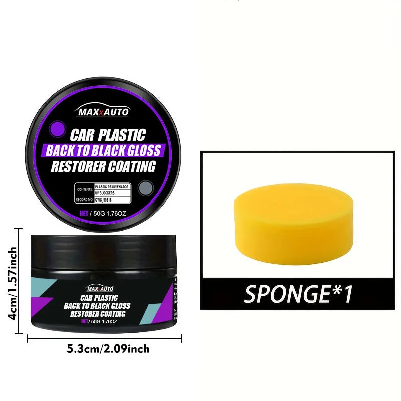 Crème Rénovatrice Plastique Auto – Noir Intense Longue Durée
