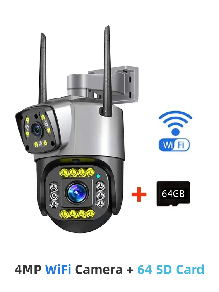 Caméra de Surveillance WIFI à double lentille avec vision nocturne