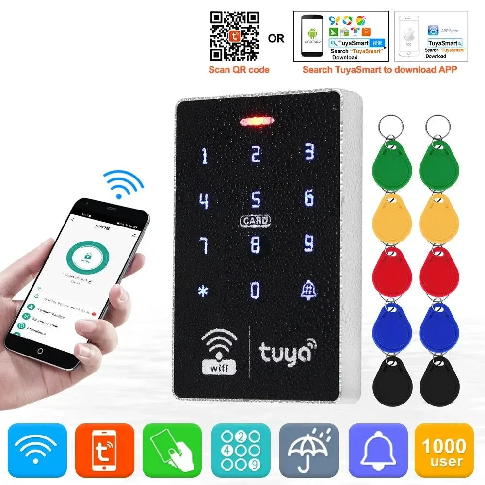 Serrure de porte intelligente S10W Tuya - 10 Badges OFFERTS