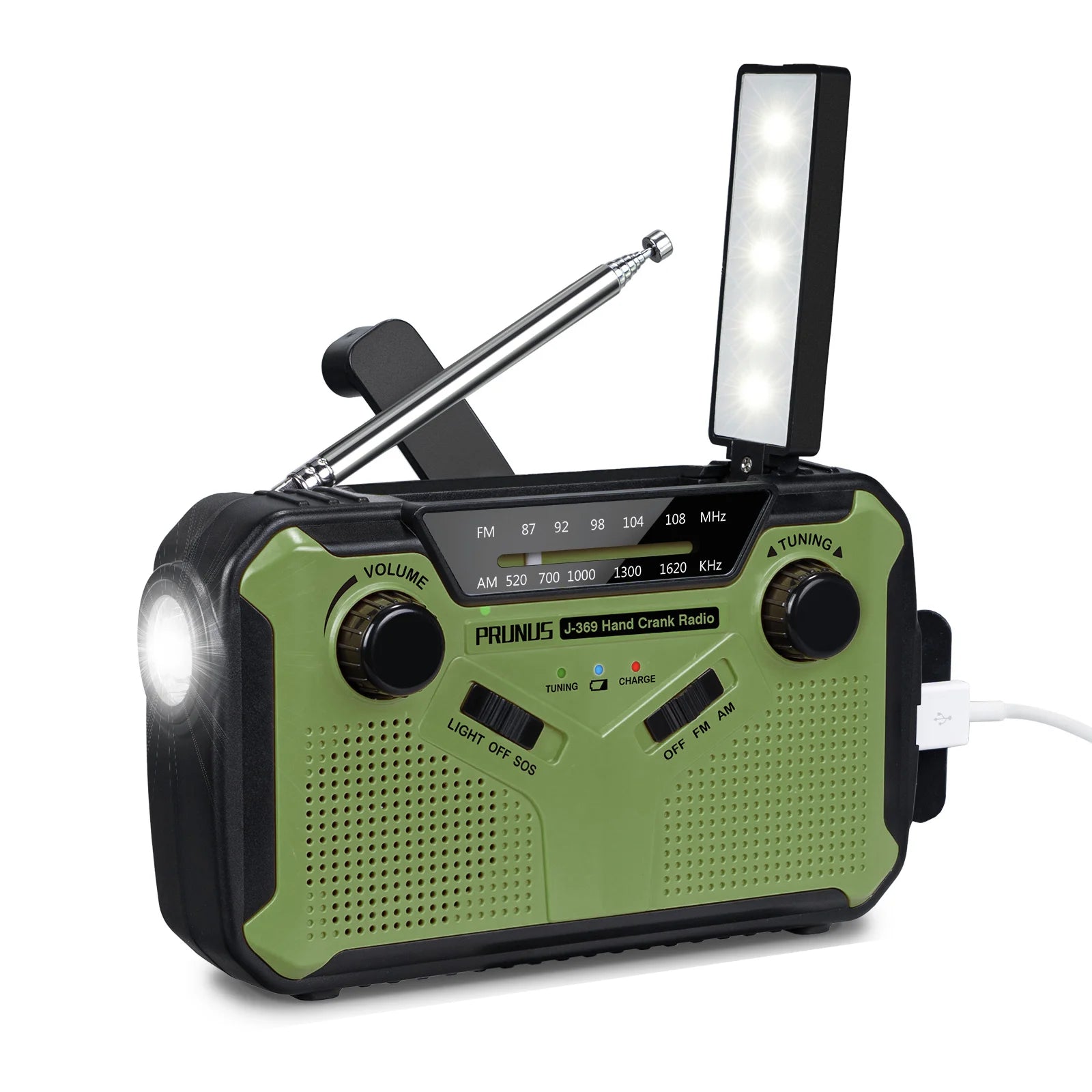 Radio D’urgence Multi-fonctions AM/FM Solaire avec Manivelle