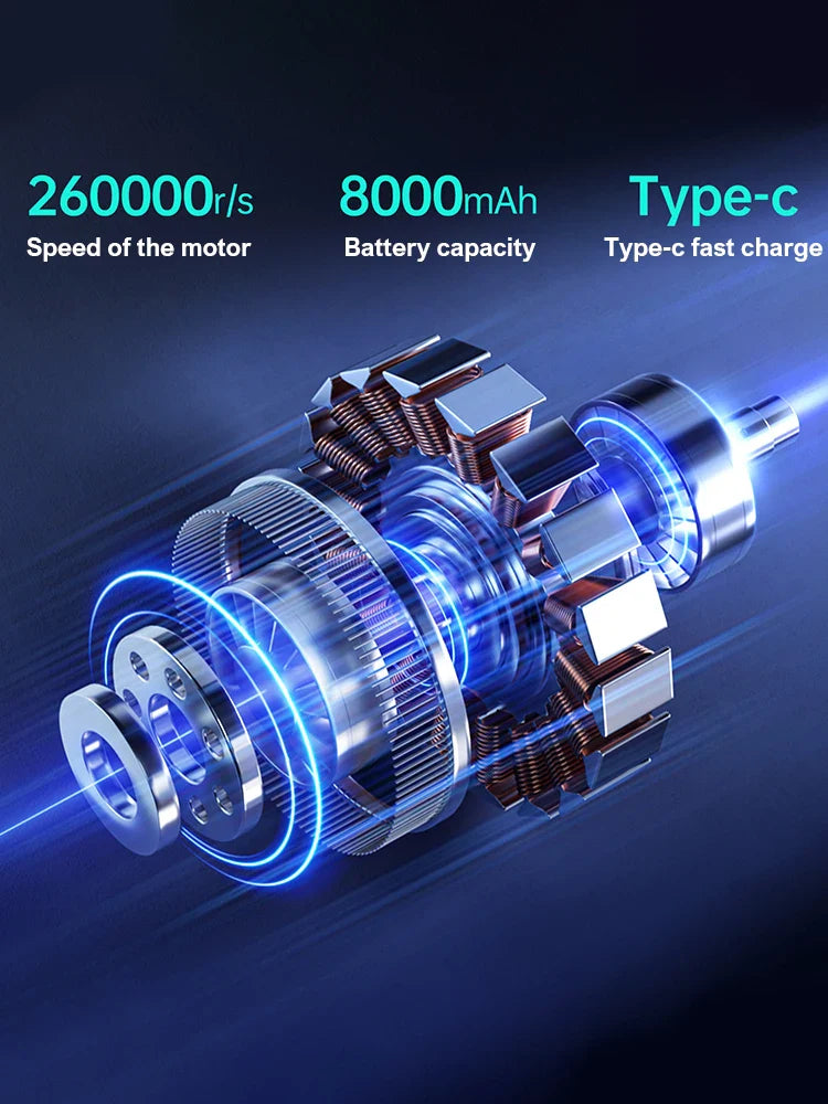 Mini Aspirateur 2 en 1 + Souffleur 8000 MAH - 5 PCS + 3 Filtres OFFERTS