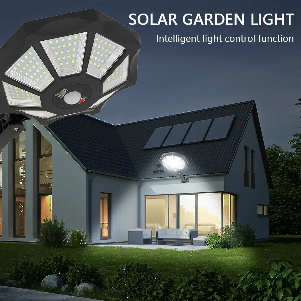 Lampe Solaire 168 LED Étanche 12H d'Éclairage Capteur de Mouvement