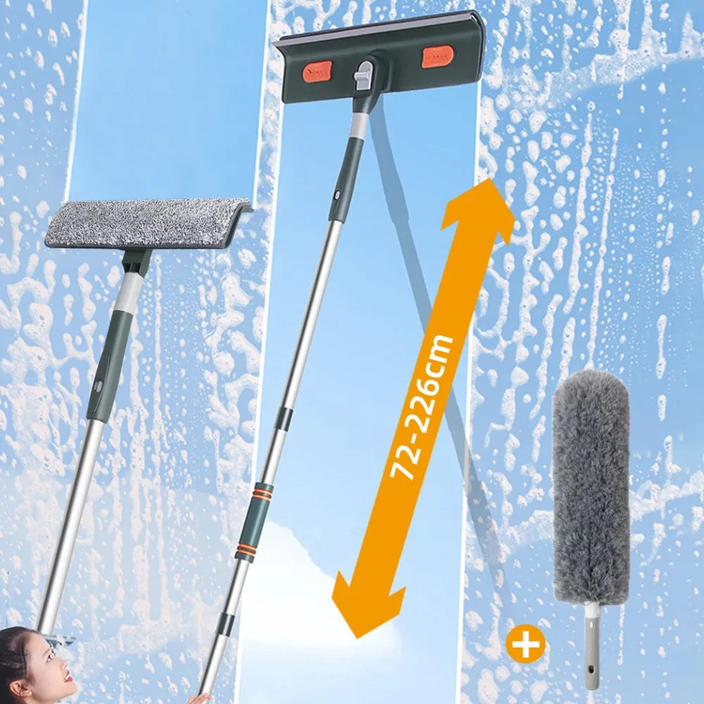Nettoyeur de vitres Téléscopique 2 en 1