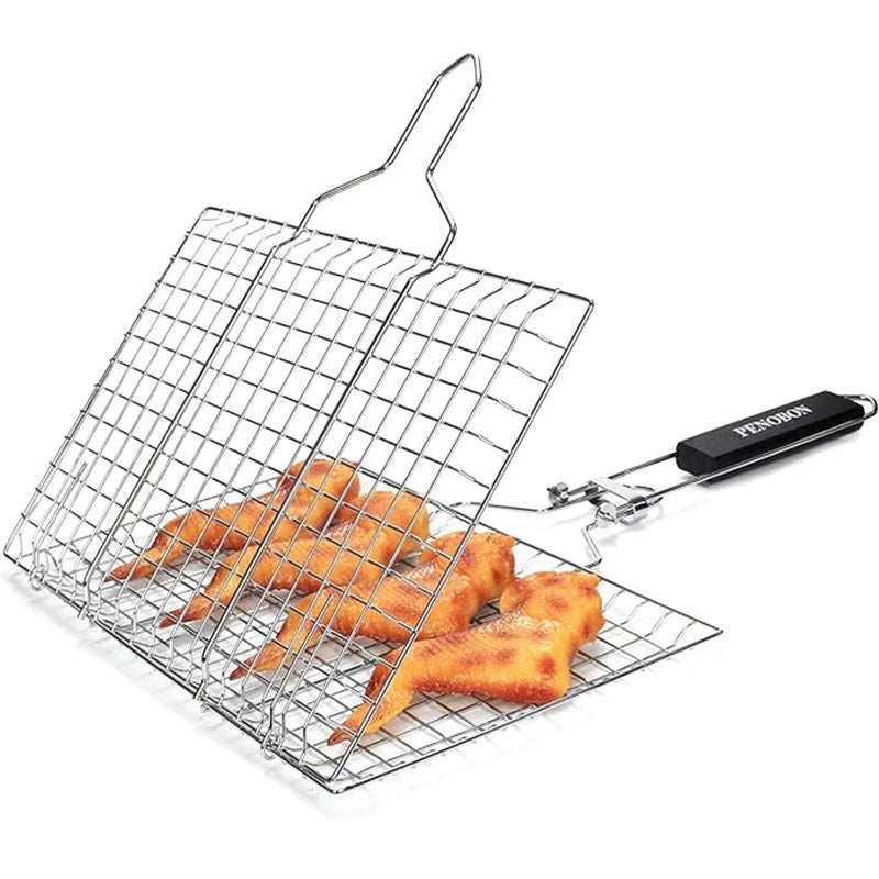 Panier BBQ Inox Anti-Chute pour Cuisson Uniforme