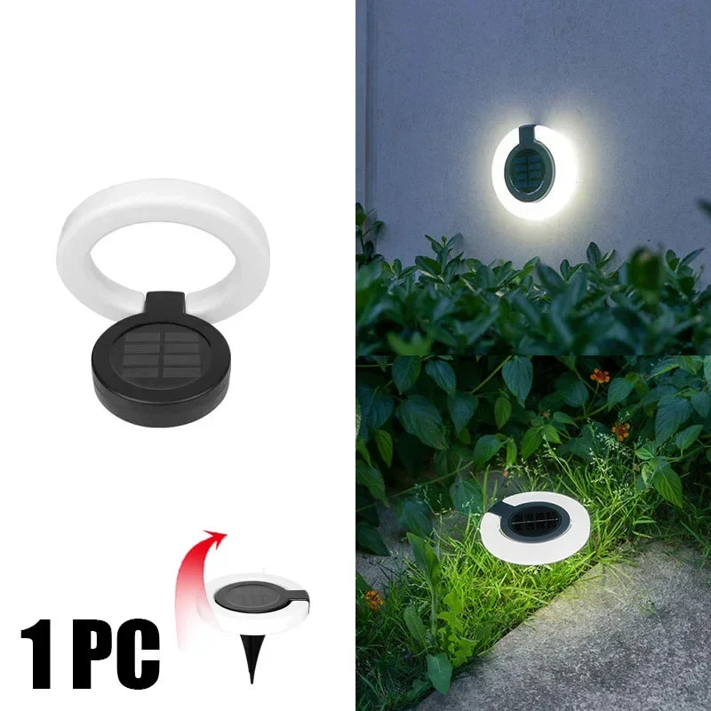 4x Spots Solaires avec Ring Light Ajustable